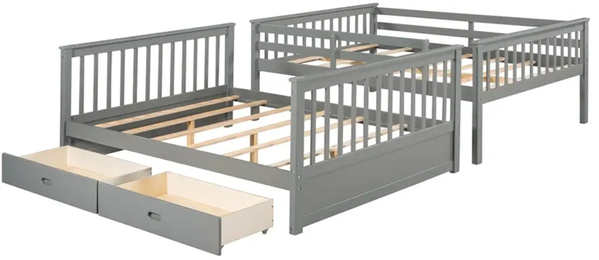 Merax Bunk Bed with Ladders and Two Storage Drawers