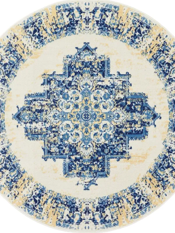 Grafix GRF14 White 5'3" x Round Rug