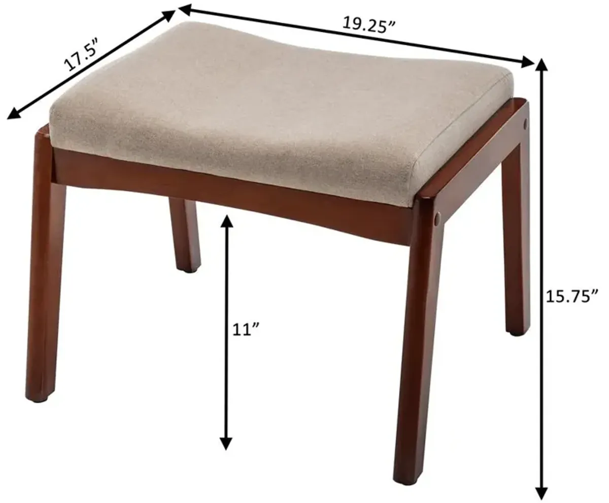 Convenience Concepts Designs4Comfort Natalie Accent Ottoman Stool Sandy Beige