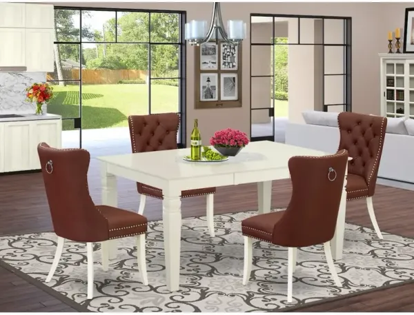 5 Piece Kitchen Table & Chairs Set Consists of a Rectangle Dining Table