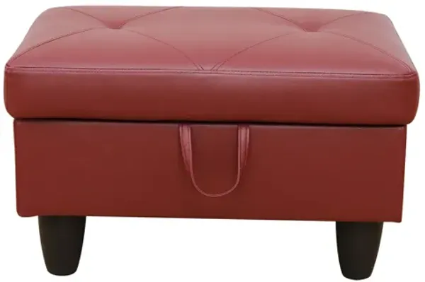28.5 in. W Faux Leather Rectangle Ottoman with Storage