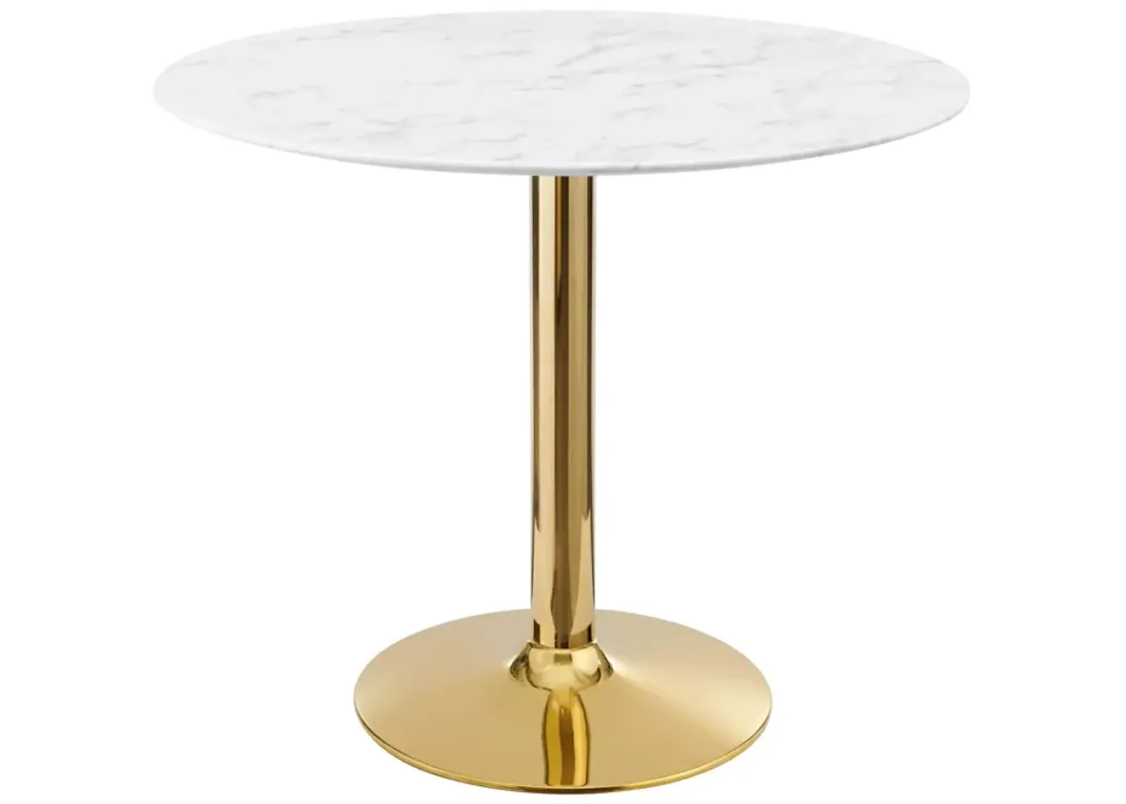 Modway - Verne 35" Artificial Marble Dining Table Gold White