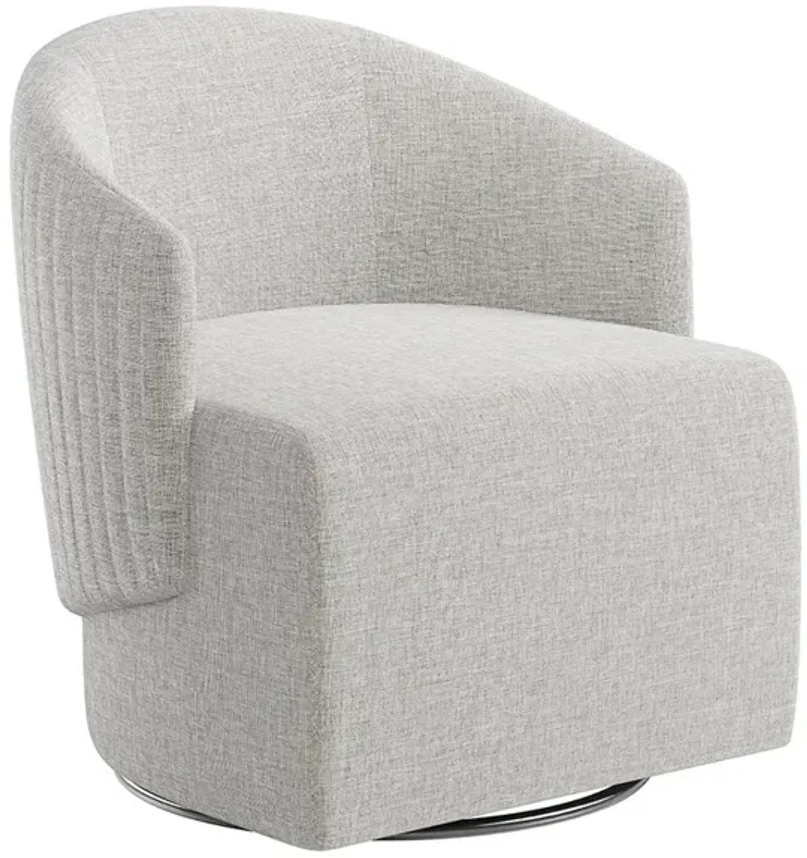 BELLEZE Swivel Accent Chair, Modern Upholstered Swivel Armchair 360 Degree Barrel Chair Comfy Corner Chair for Living Room Bedroom - Malta (Light Grey)