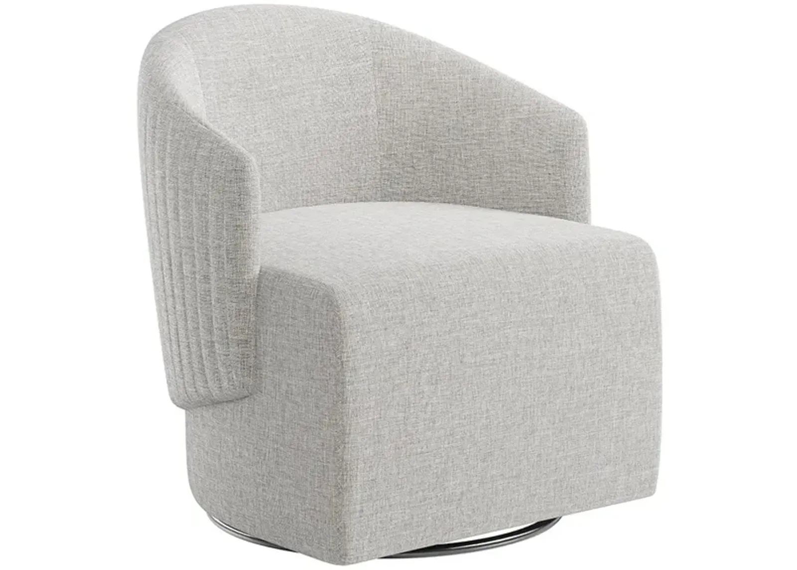 BELLEZE Swivel Accent Chair, Modern Upholstered Swivel Armchair 360 Degree Barrel Chair Comfy Corner Chair for Living Room Bedroom - Malta (Light Grey)