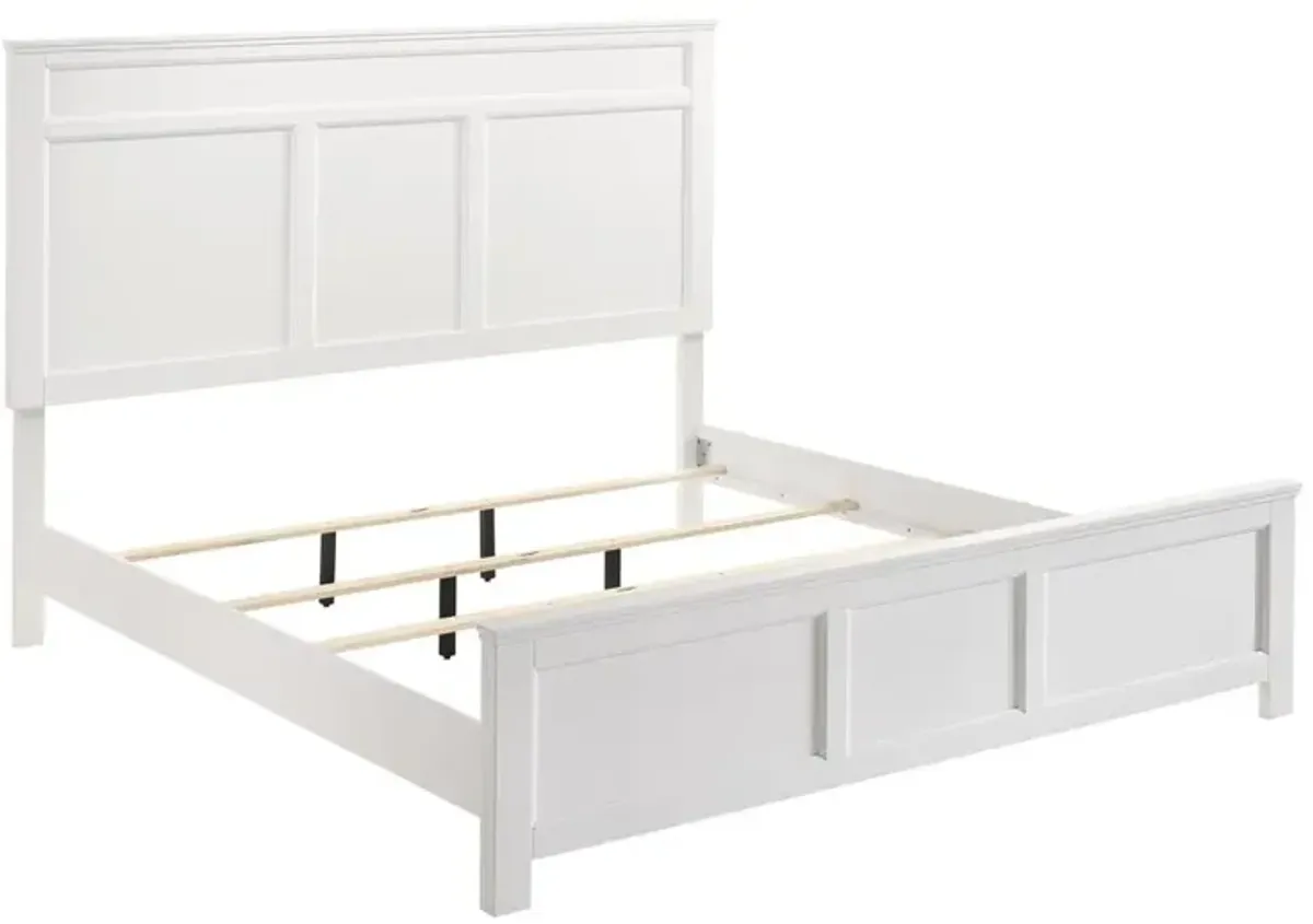 New Classic Furniture Furniture Andover Contemporary Solid Wood 5/0 Queen Bed in White