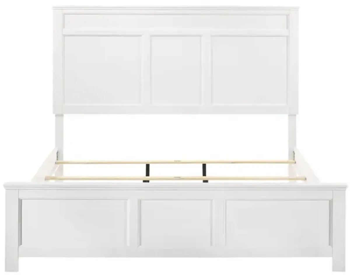 New Classic Furniture Furniture Andover Contemporary Solid Wood 5/0 Queen Bed in White