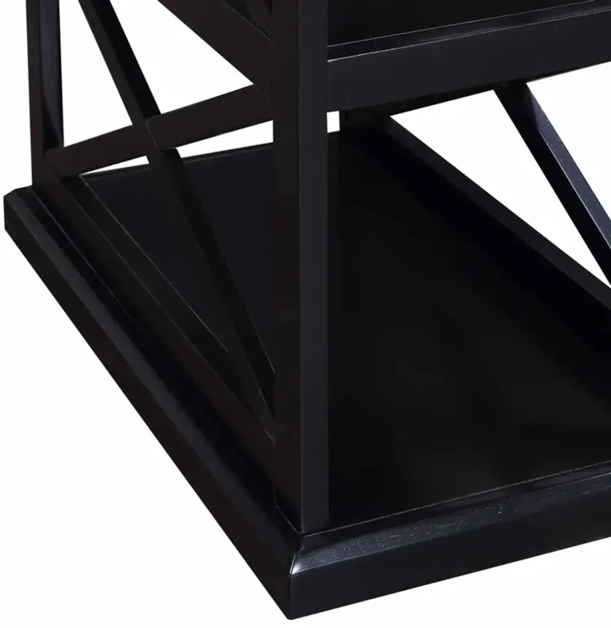 Convenience Concepts Coventry Chairside End Table with Shelves Black