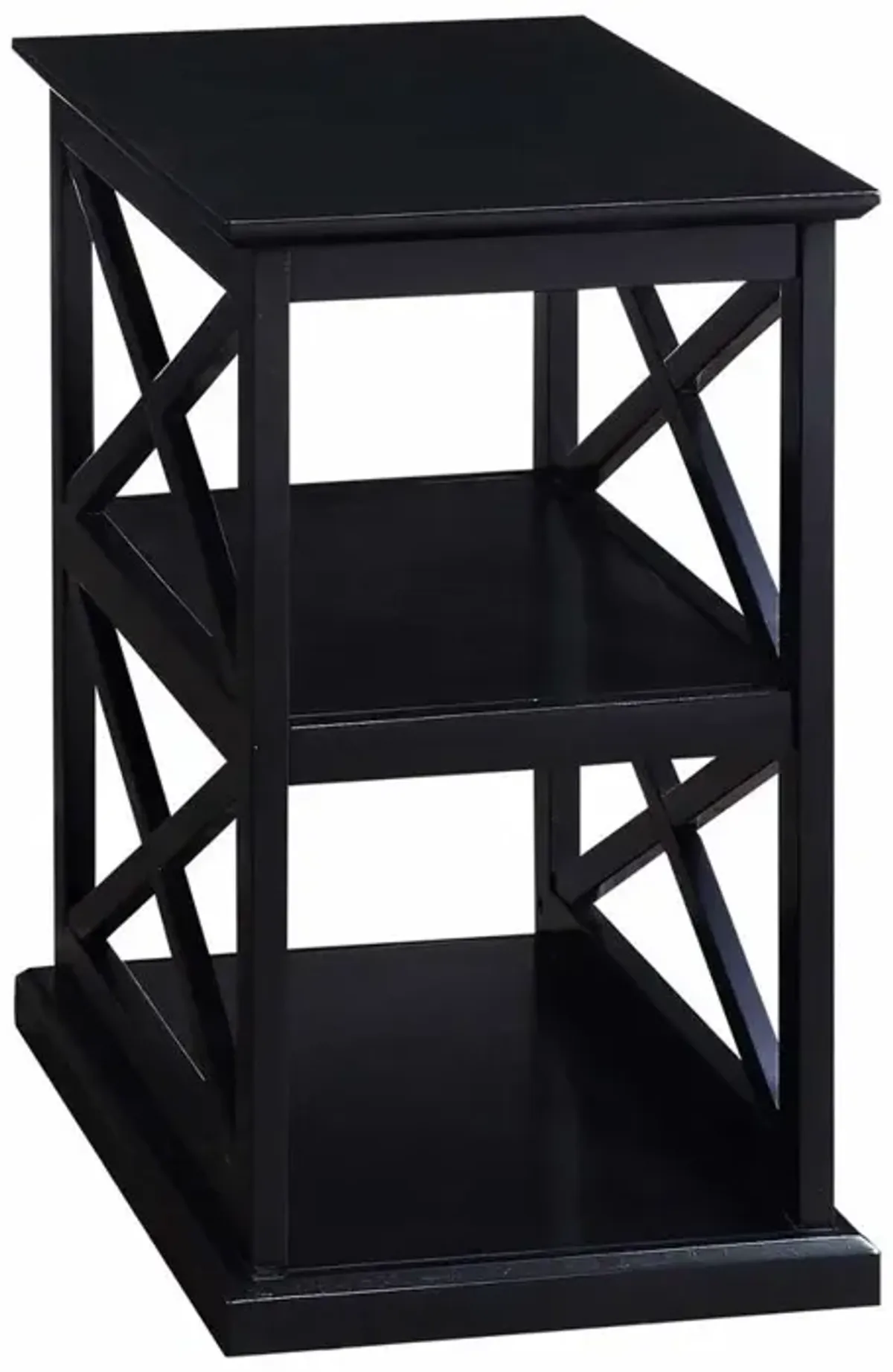 Convenience Concepts Coventry Chairside End Table with Shelves Black