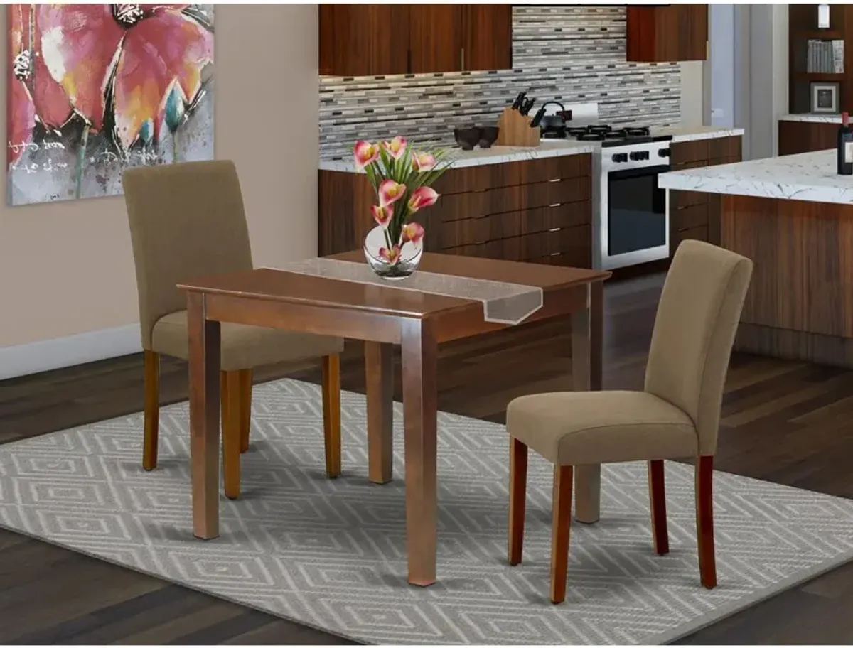 East West Furniture Dining Room Set Mahogany, OXAB3-MAH-18