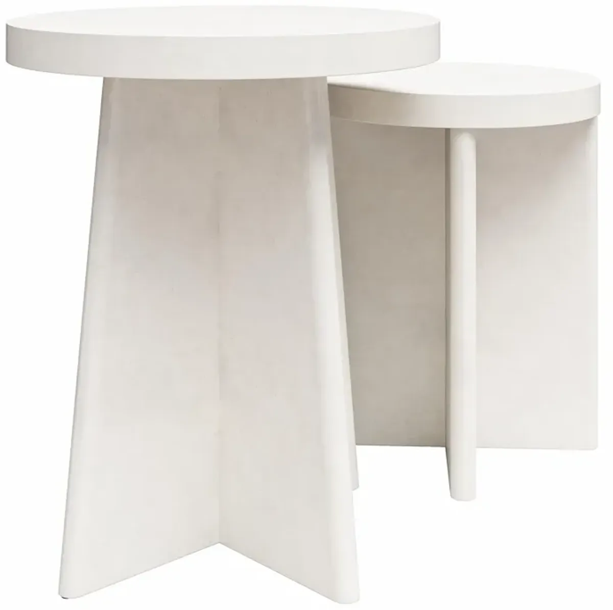 Ameriwood Home Liam Round End Tables, Set of 2, Faux Plaster