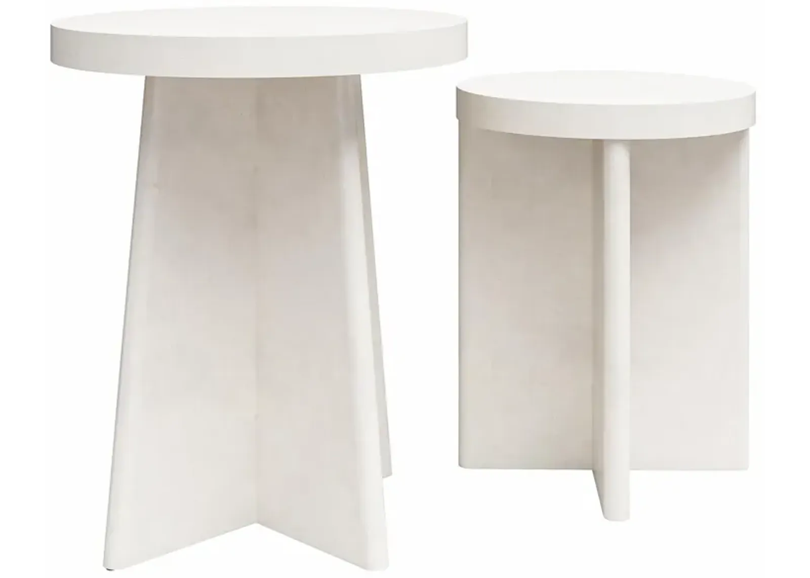 Ameriwood Home Liam Round End Tables, Set of 2, Faux Plaster