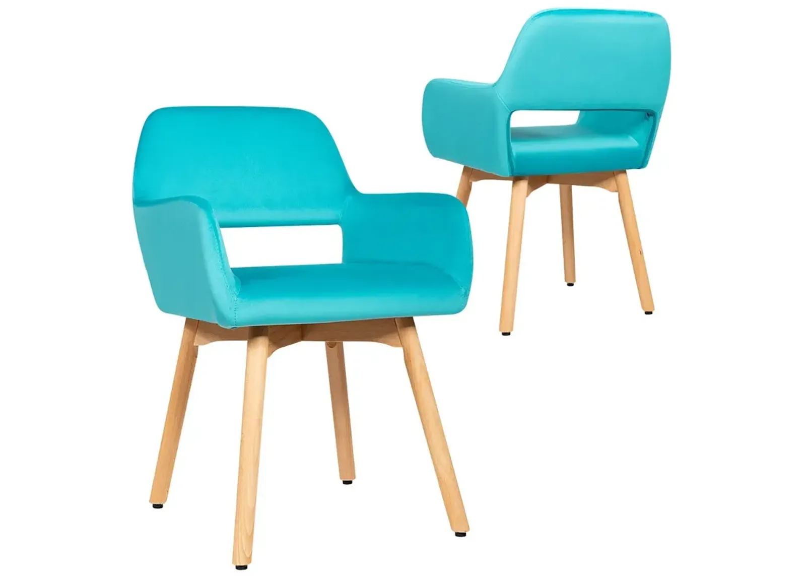 Set of 2 Modern Accent Armchairs-Blue