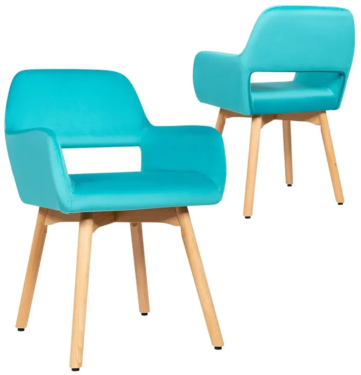 Set of 2 Modern Accent Armchairs-Blue