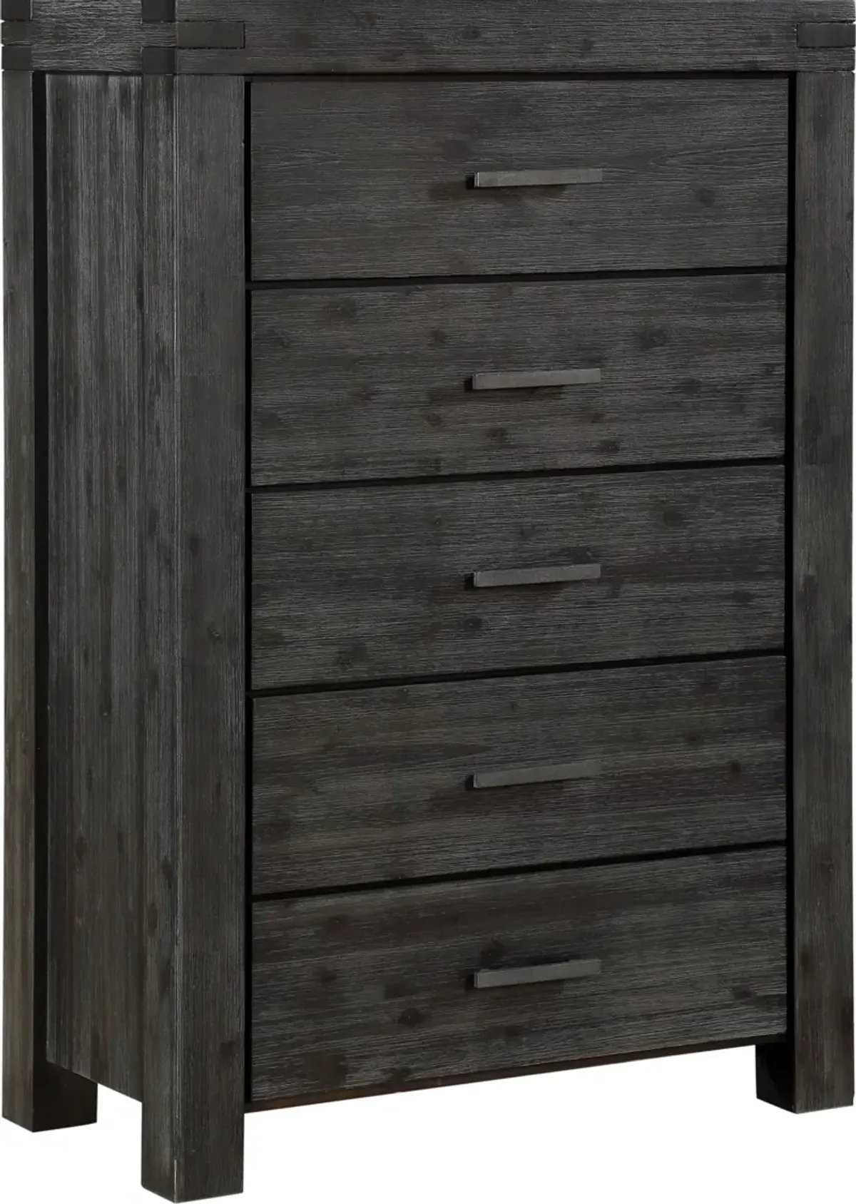 Meadow Five Drawer Solid Wood Chest in Graphite