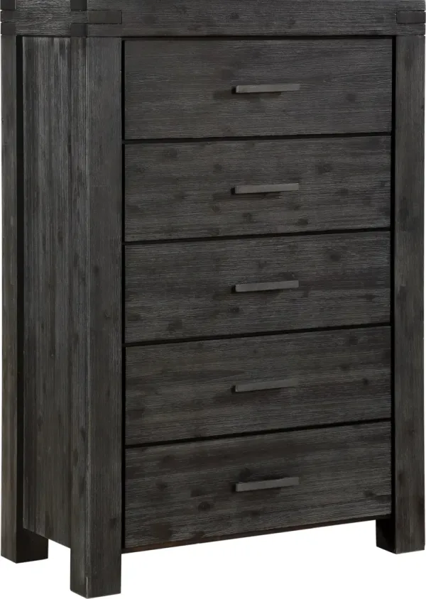 Meadow Five Drawer Solid Wood Chest in Graphite