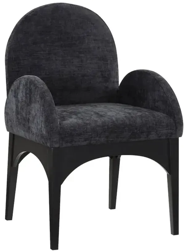 Meridian Furniture Waldorf Black Chenille Fabric Dining Chair