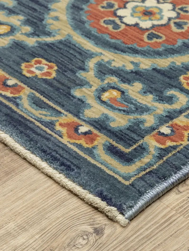 Francesca 6'7" x 9'6" Blue Rug