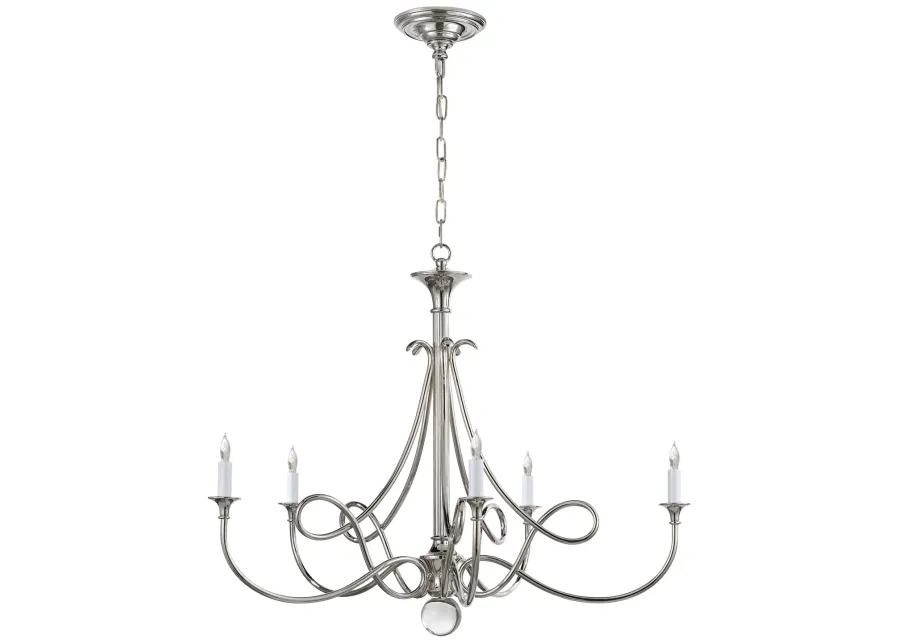 Double Twist Large Chandelier in Polished Nickel