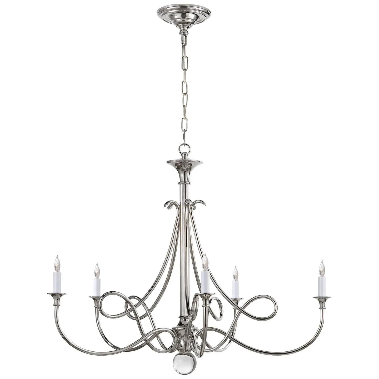 Double Twist Large Chandelier in Polished Nickel