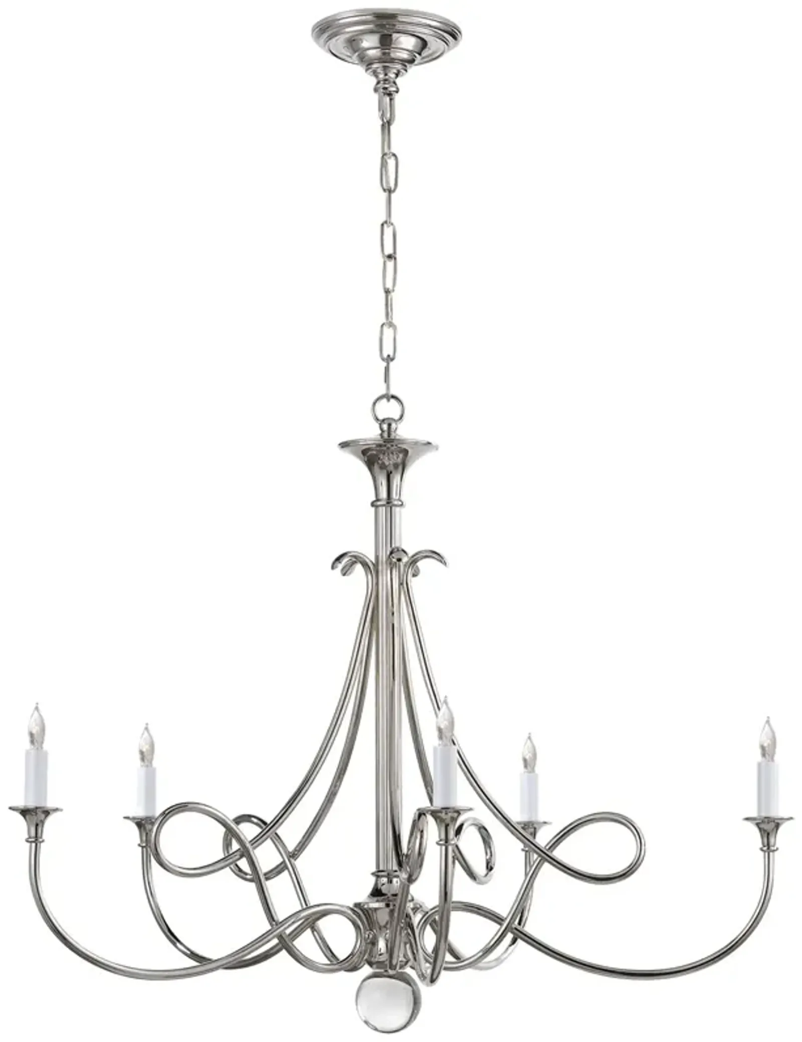 Double Twist Large Chandelier in Polished Nickel