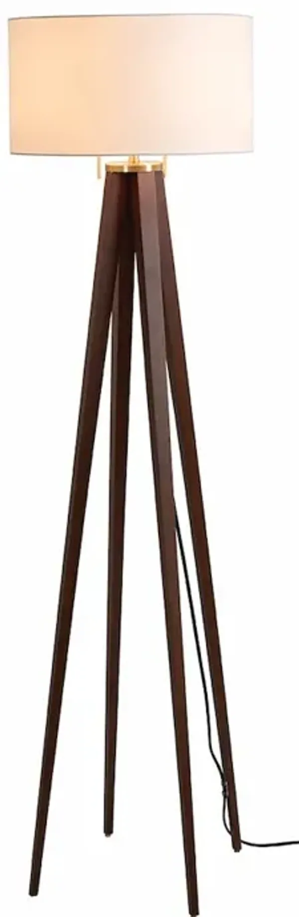 NOVA OF CALIFORNIA Quattro Floor Lamp - Dark Walnut