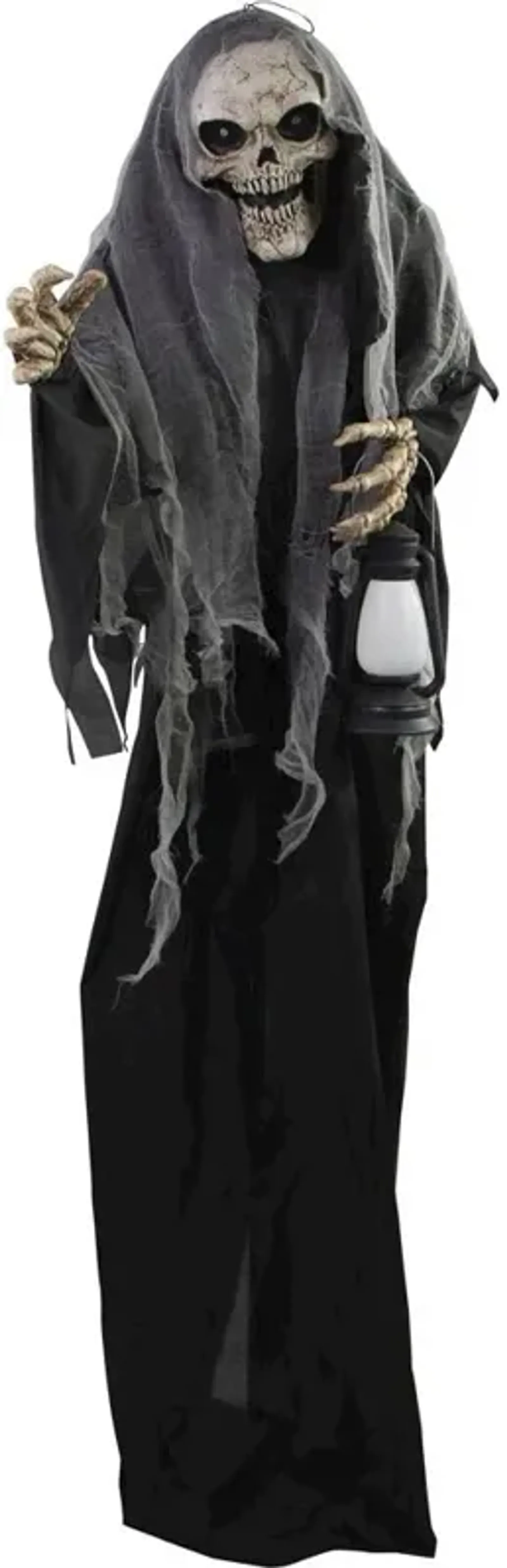 Haunted Hill Farm 71'' Standing Animated Reaper w/Lantern