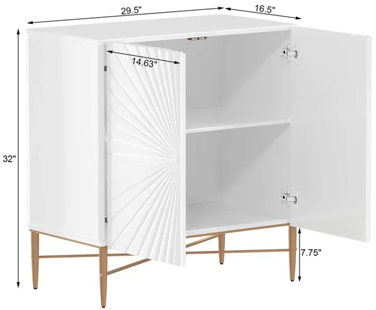 MONDAWE Modern 30“ Storage Cabinet 2 Door Vintage Wood Media Storage Accent Cabinet