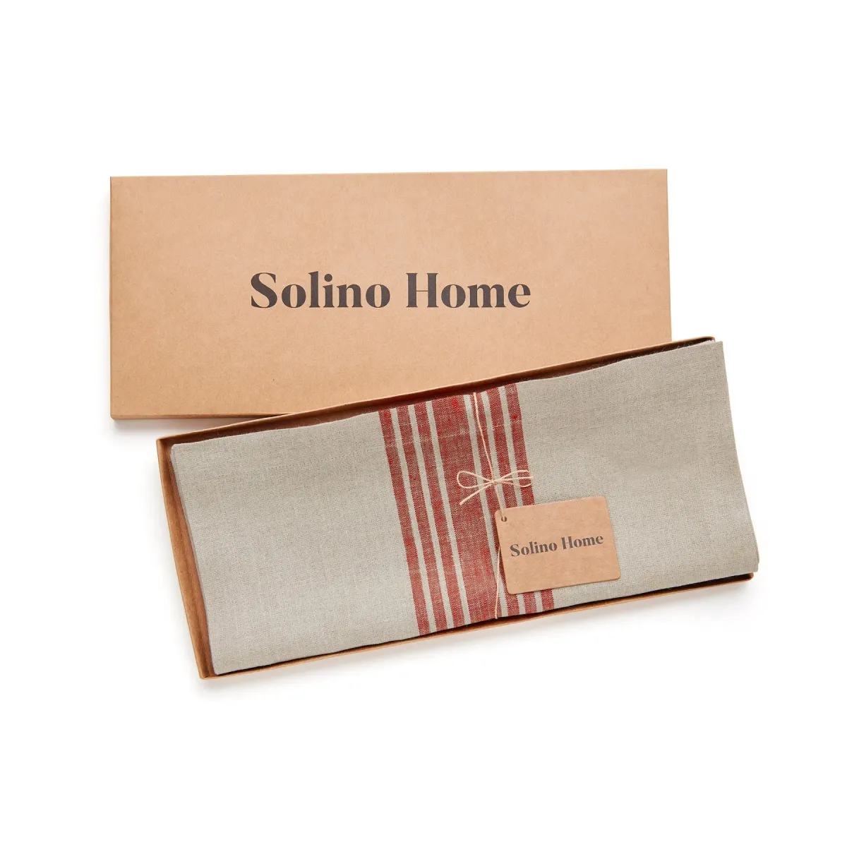 Solino Home 100% Pure Linen Table Runner | Farmhouse