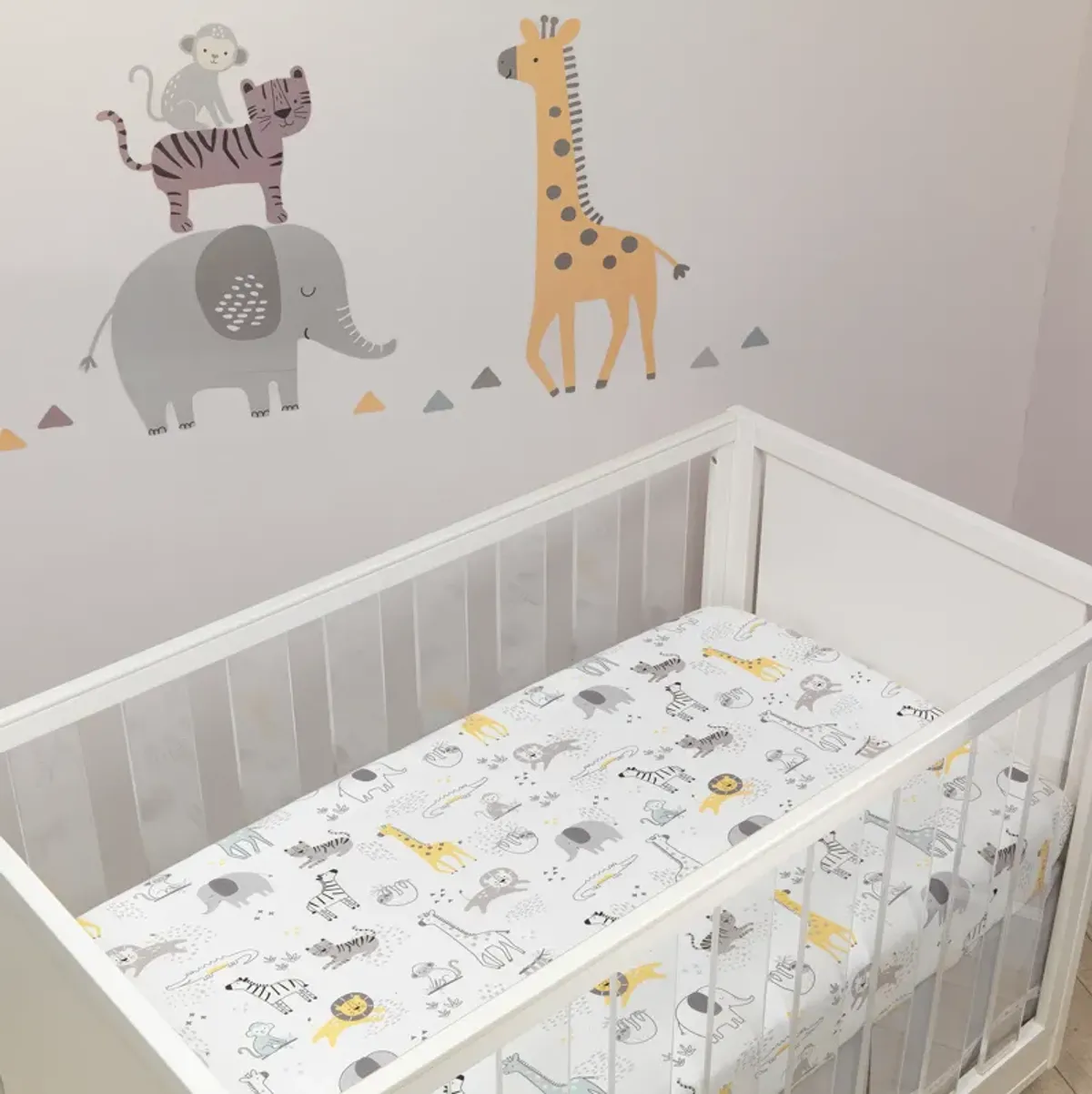 Lambs & Ivy Animal Jungle Soft 100% Cotton Jersey Baby Fitted Crib Sheet