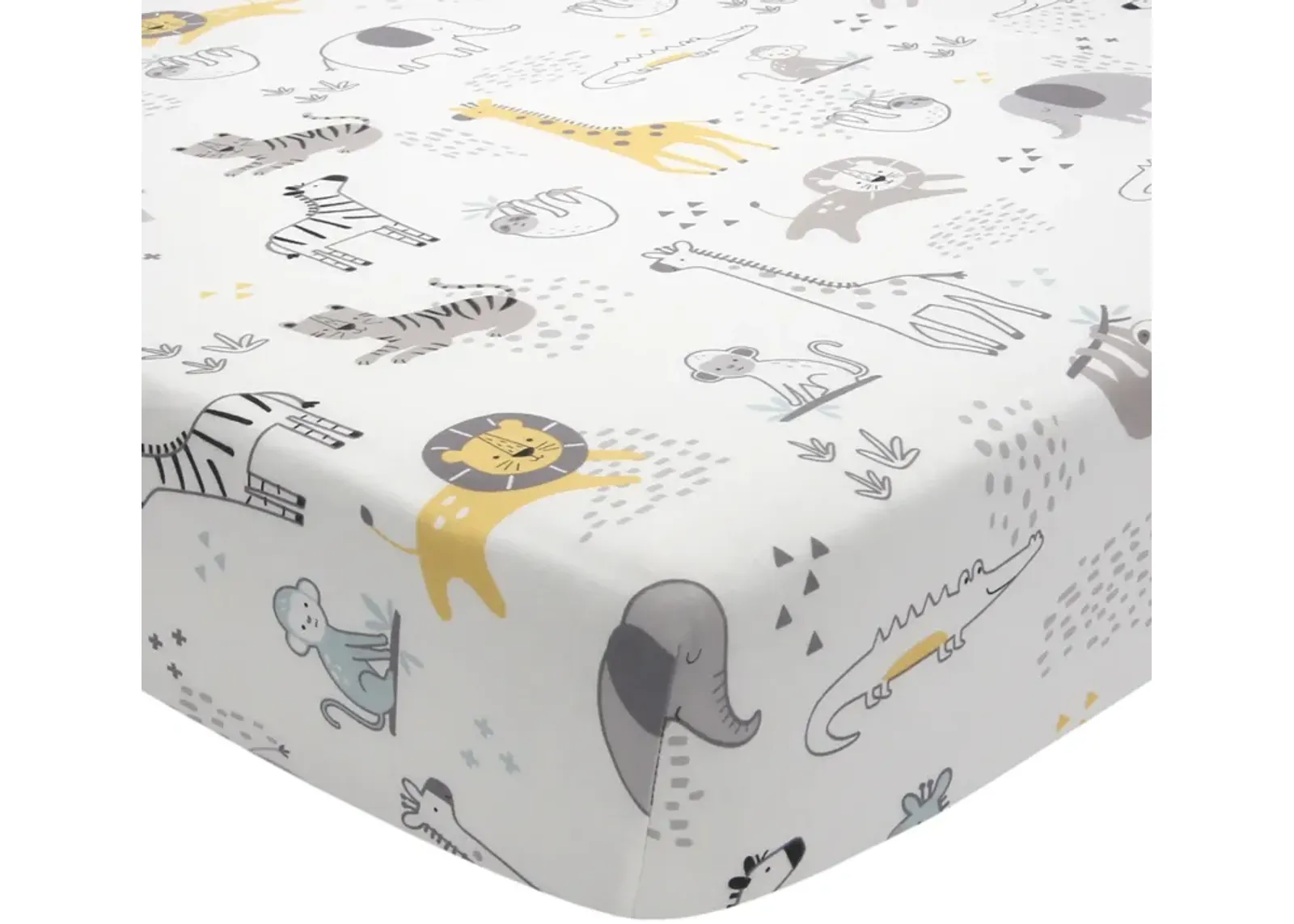 Lambs & Ivy Animal Jungle Soft 100% Cotton Jersey Baby Fitted Crib Sheet