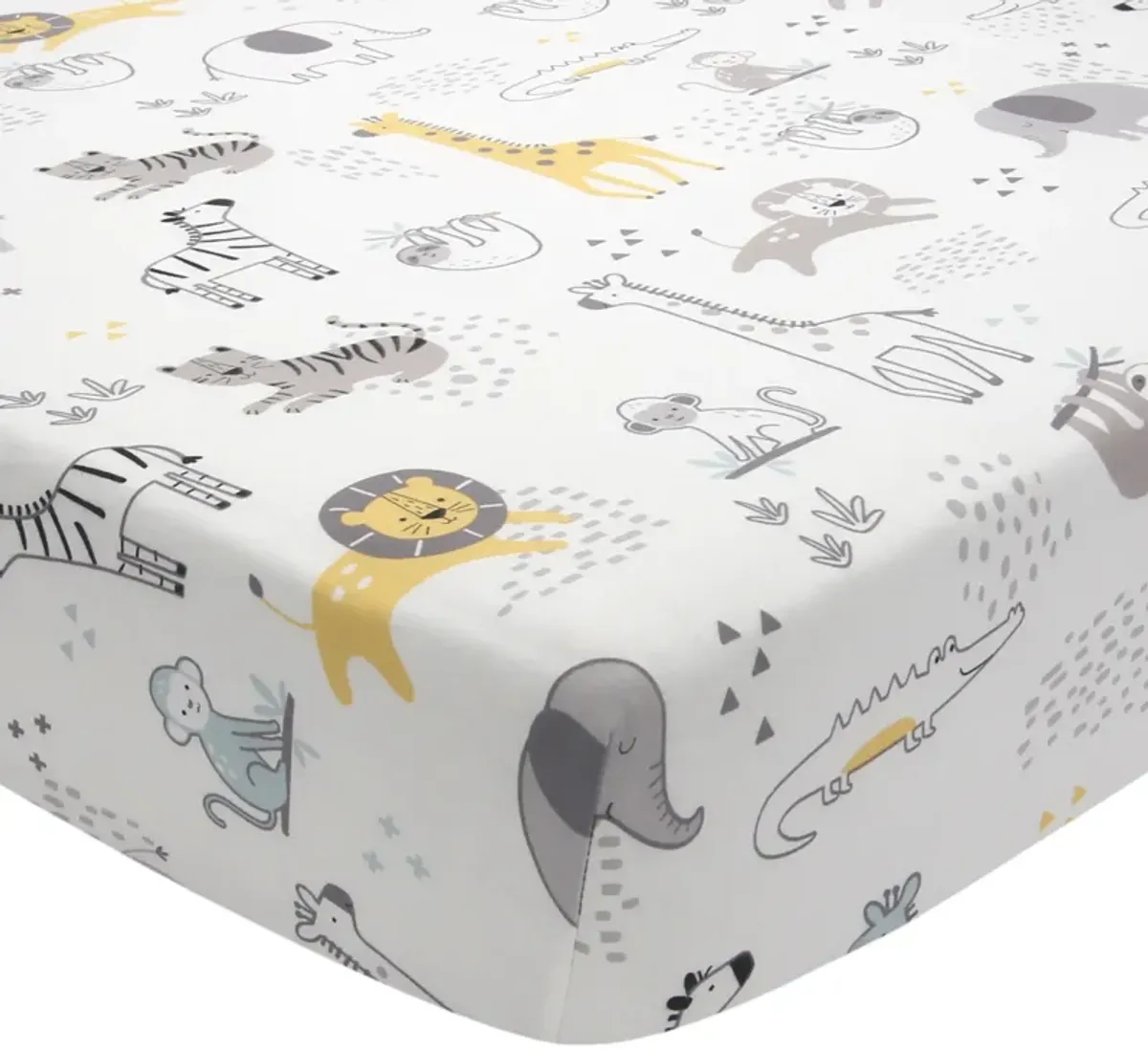 Lambs & Ivy Animal Jungle Soft 100% Cotton Jersey Baby Fitted Crib Sheet