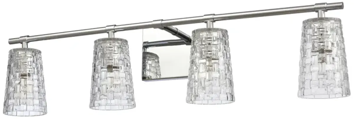 Lightweave 32'' Silver Wide 4-Light Vanity Light