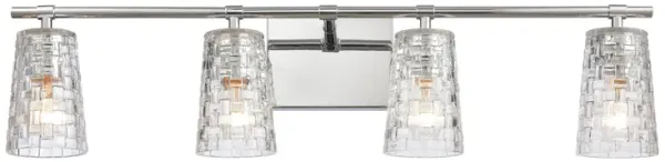 Lightweave 32'' Silver Wide 4-Light Vanity Light