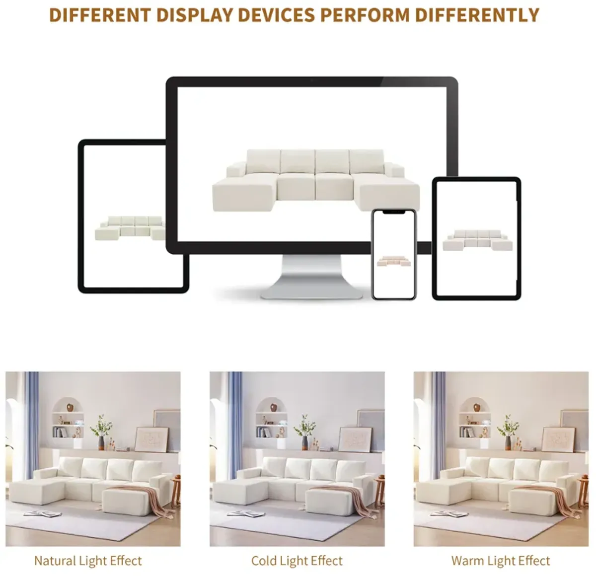 Merax Modular U Shaped Sectional Sofa Floor Couch Set