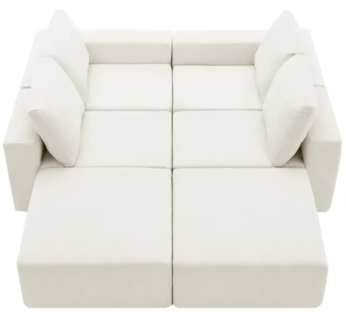 Merax Modular U Shaped Sectional Sofa Floor Couch Set