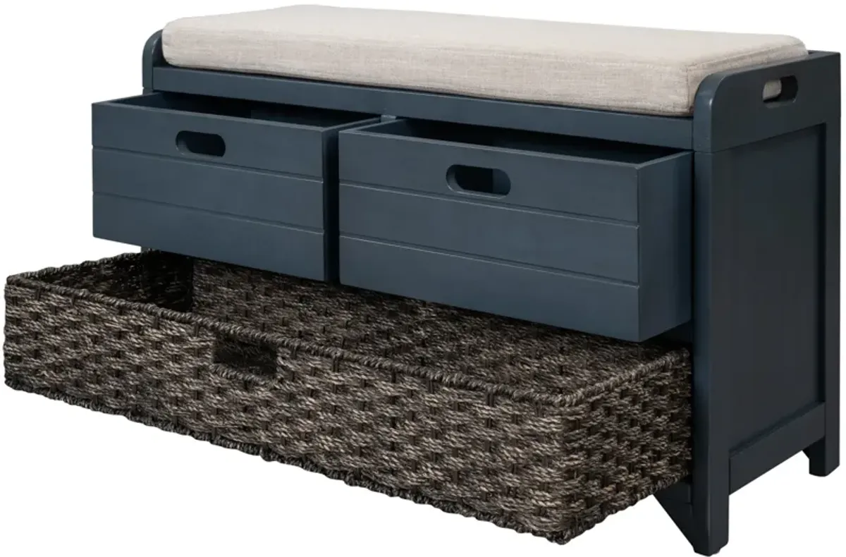 Merax Storage Bench with Removable Basket and 2 Drawers