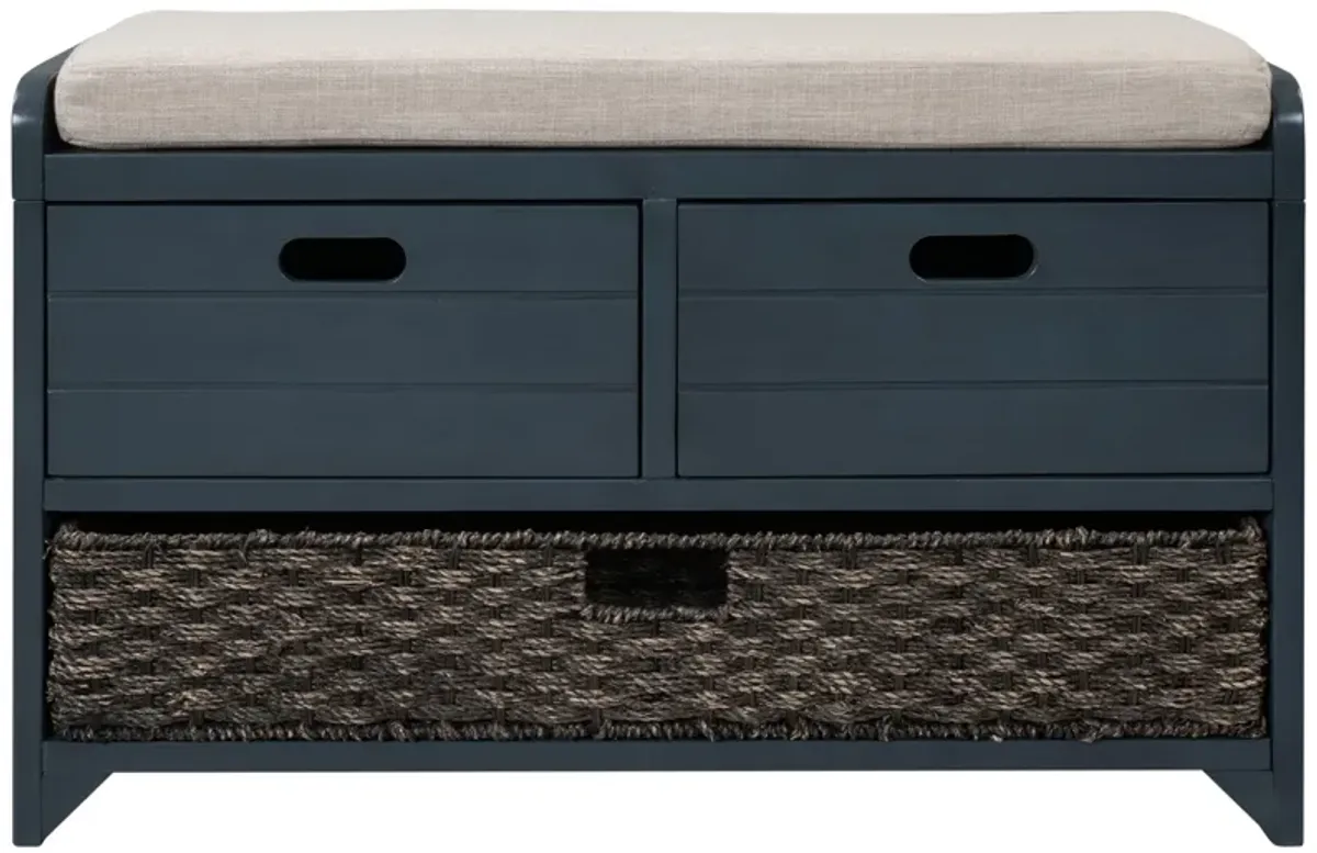 Merax Storage Bench with Removable Basket and 2 Drawers