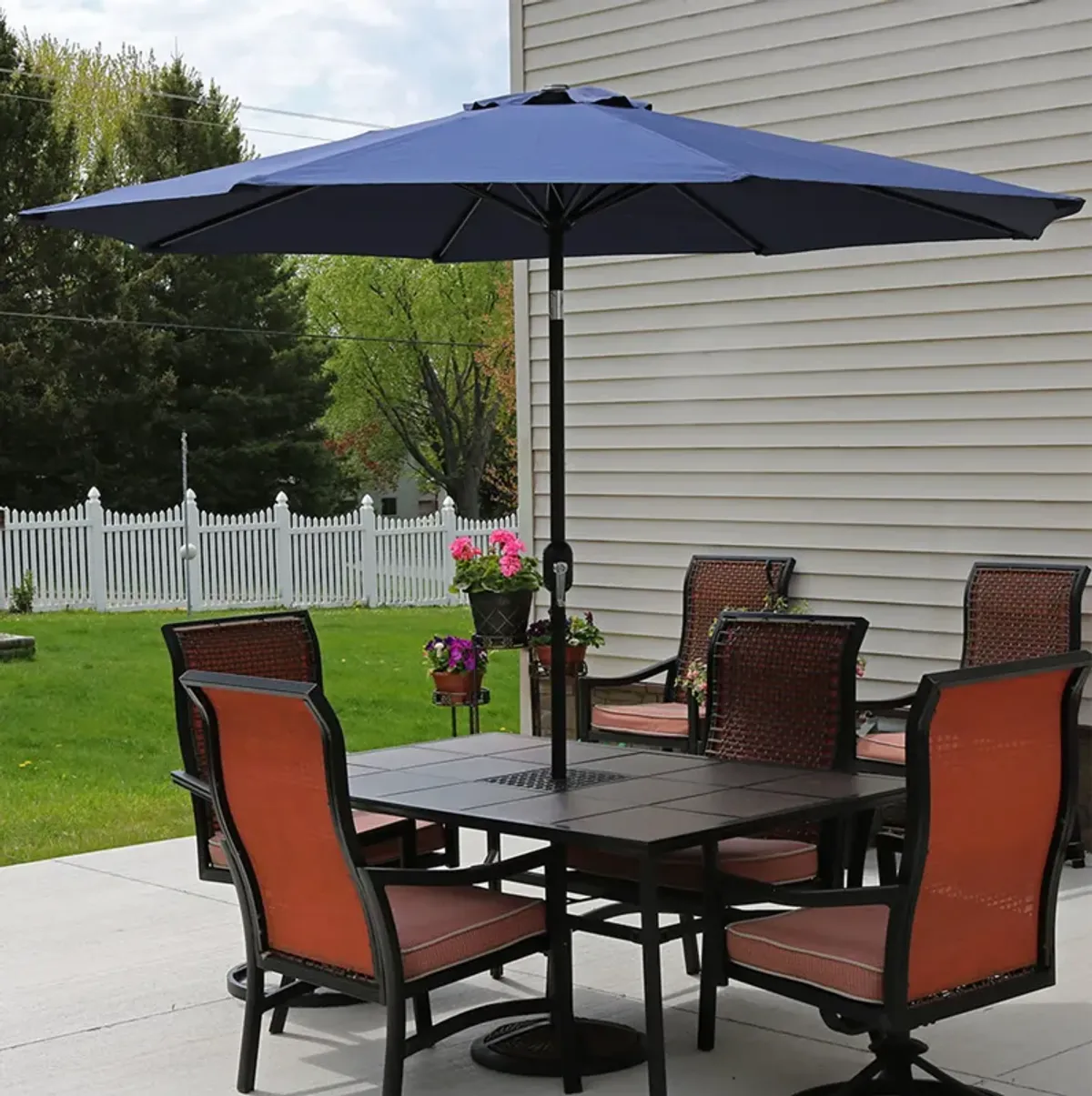 Sunnydaze 9 ft Aluminum Patio Umbrella with Tilt and Crank