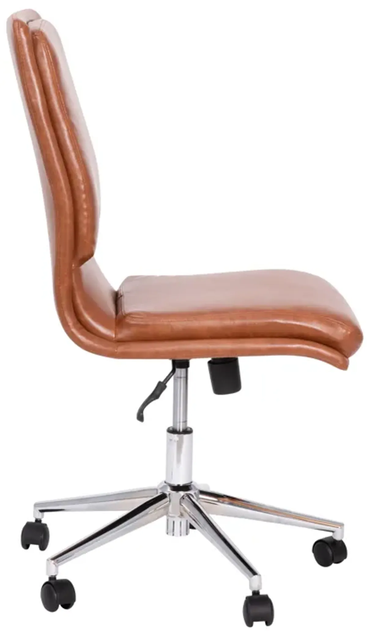 Madigan Mid-Back Armless Swivel Task Office Chair with LeatherSoft and Adjustable Chrome Base,