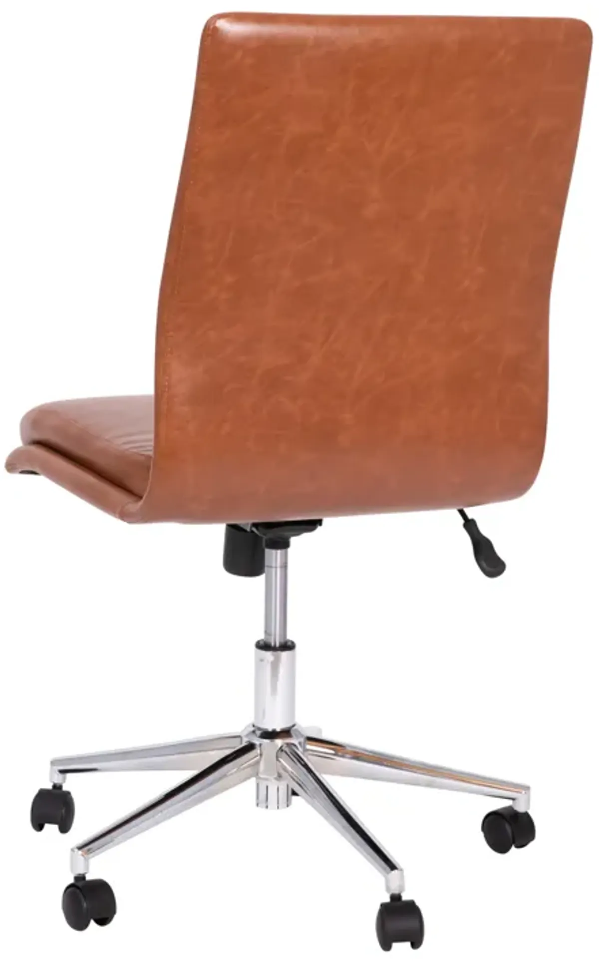 Madigan Mid-Back Armless Swivel Task Office Chair with LeatherSoft and Adjustable Chrome Base,