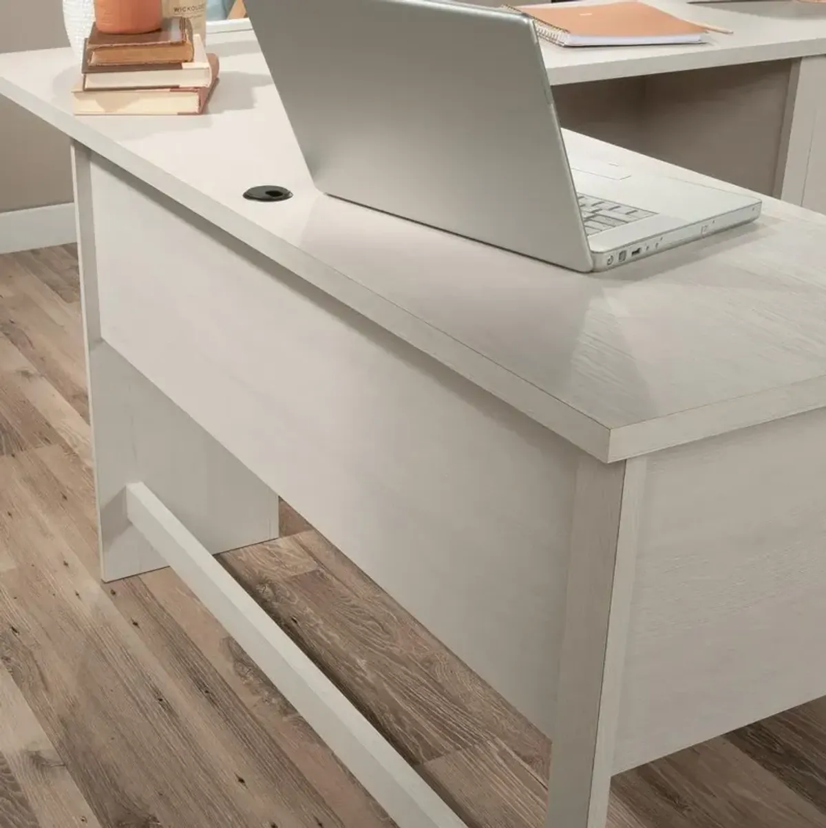 Sauder Summit Station L Desk Glacier Oak