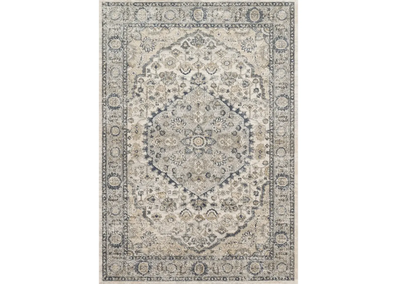 Teagan TEA01 Natural/Light Grey 6'7" x 9'2" Rug