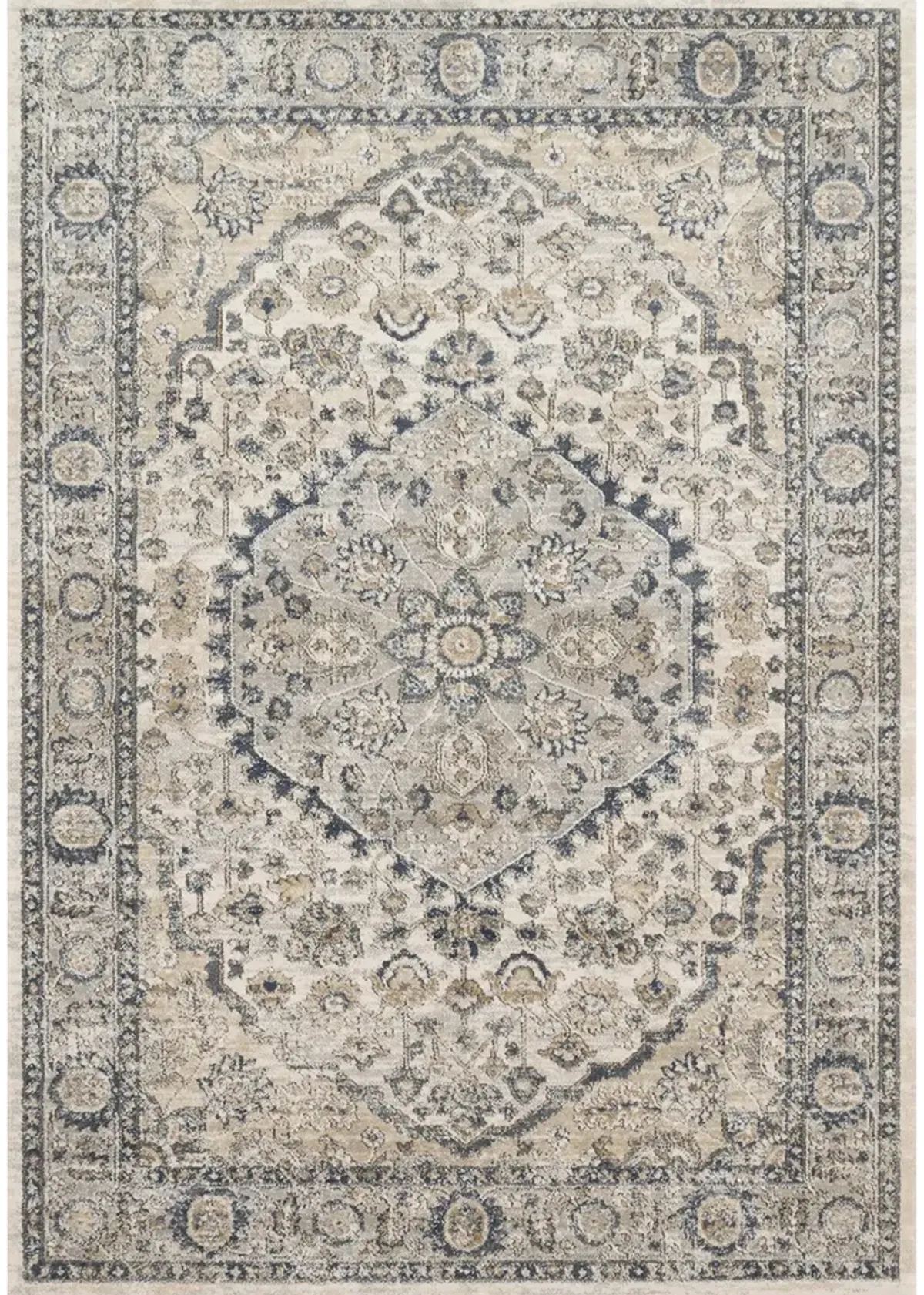 Teagan TEA01 Natural/Light Grey 6'7" x 9'2" Rug