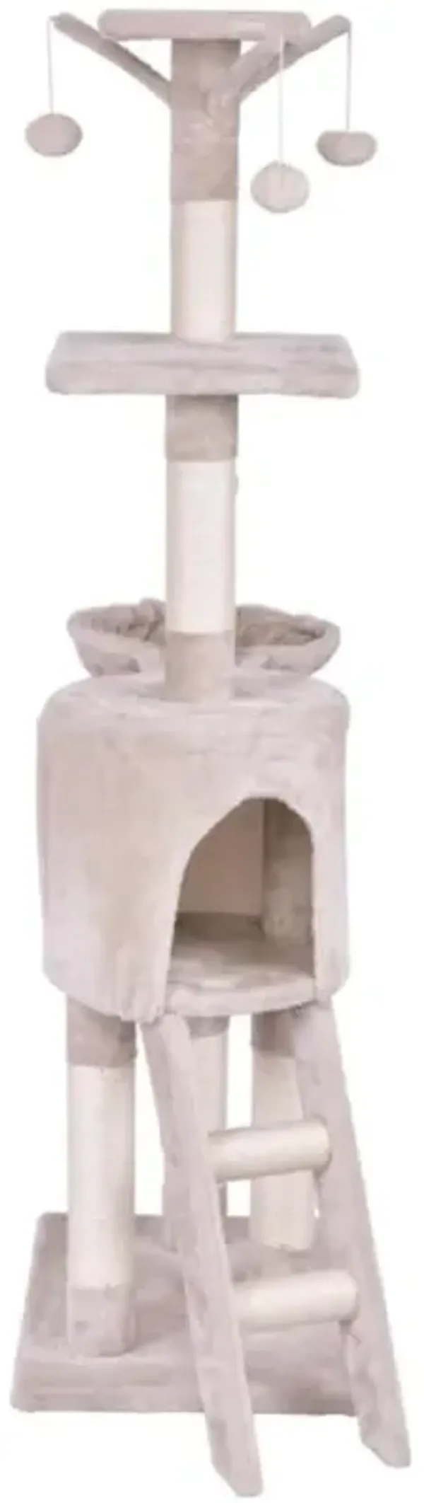 Hivvago 56 Inch Condo Scratching Posts Ladder Cat Play Tree