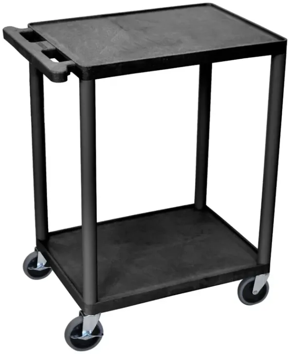 Luxor 2 Shelf Utility Cart Black