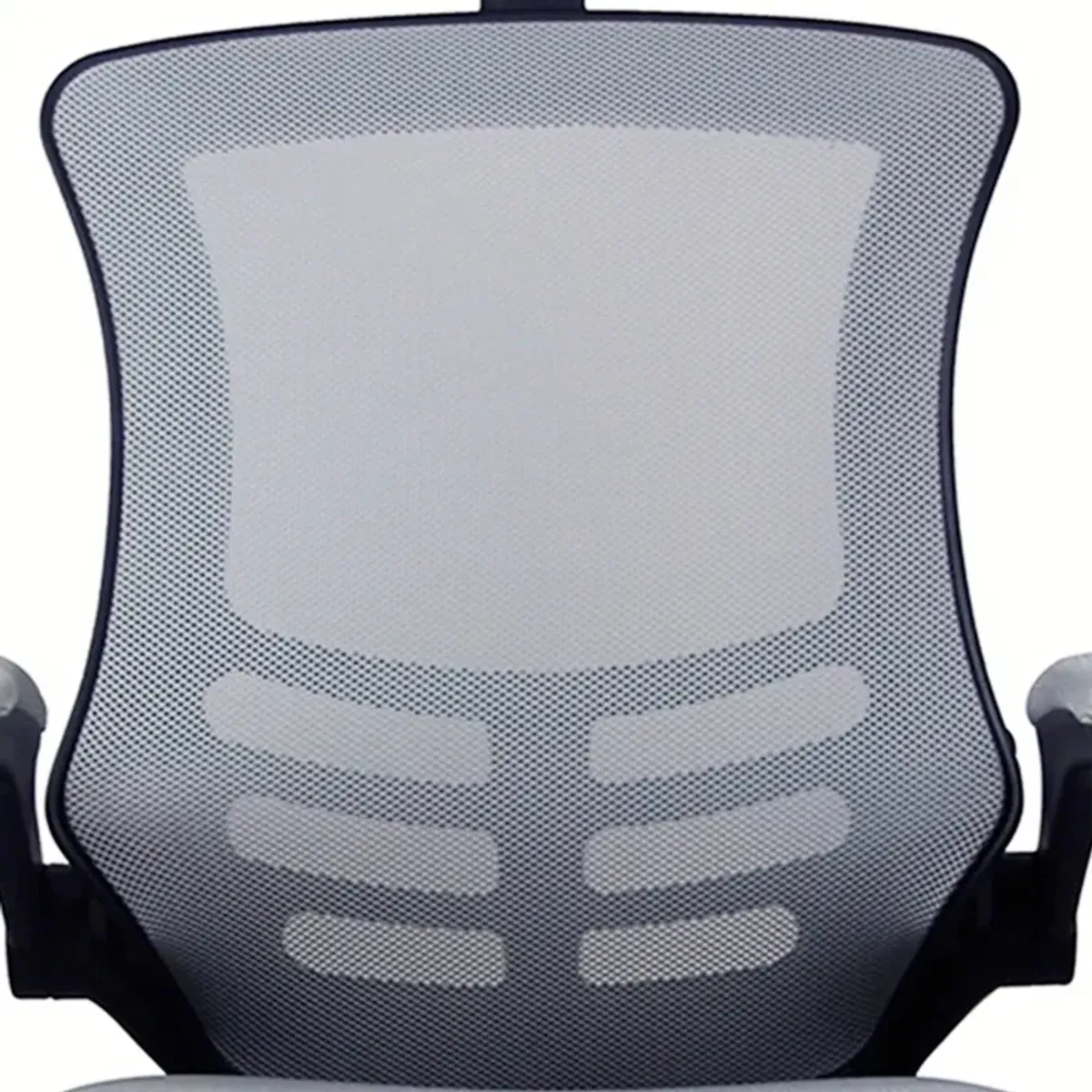 Modern High-Back Mesh Executive Office Chair With Headrest And Flip-Up Arms, Silver Grey