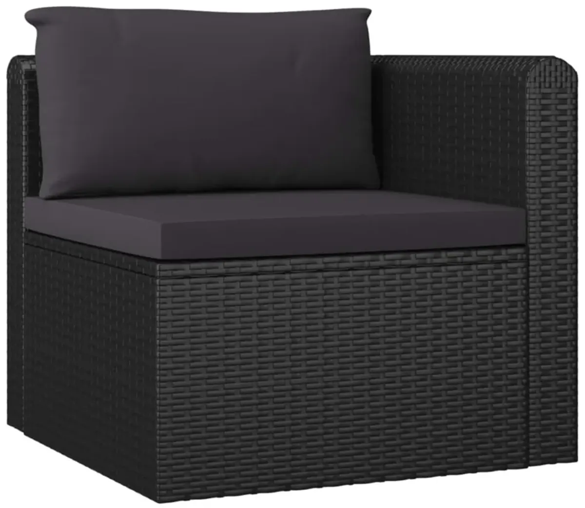 vidaXL 7 Piece Garden Lounge Set with Cushions Poly Rattan Black