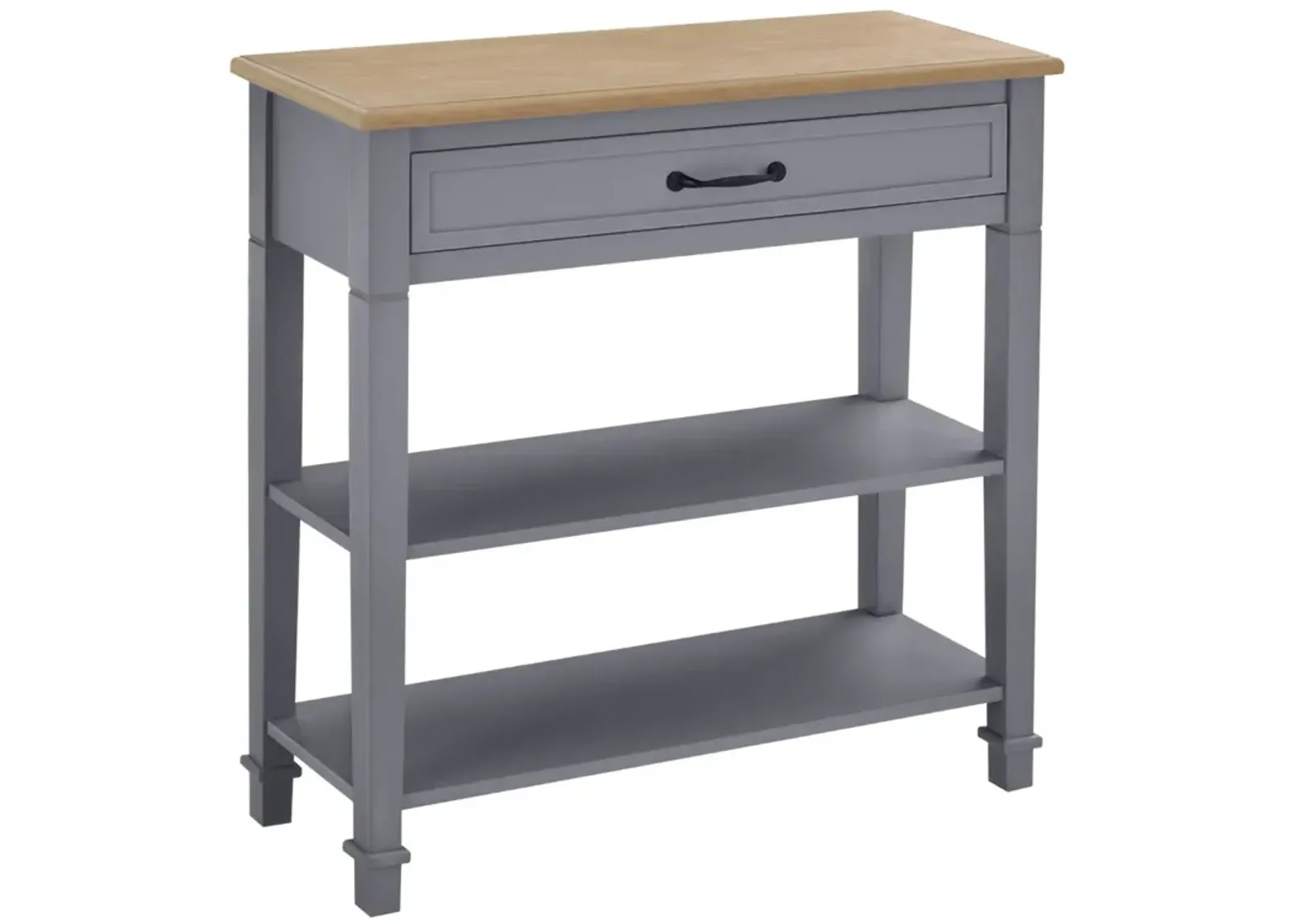 Grey Vintage Hallway: Retro-Styled Console Table with Large Storage