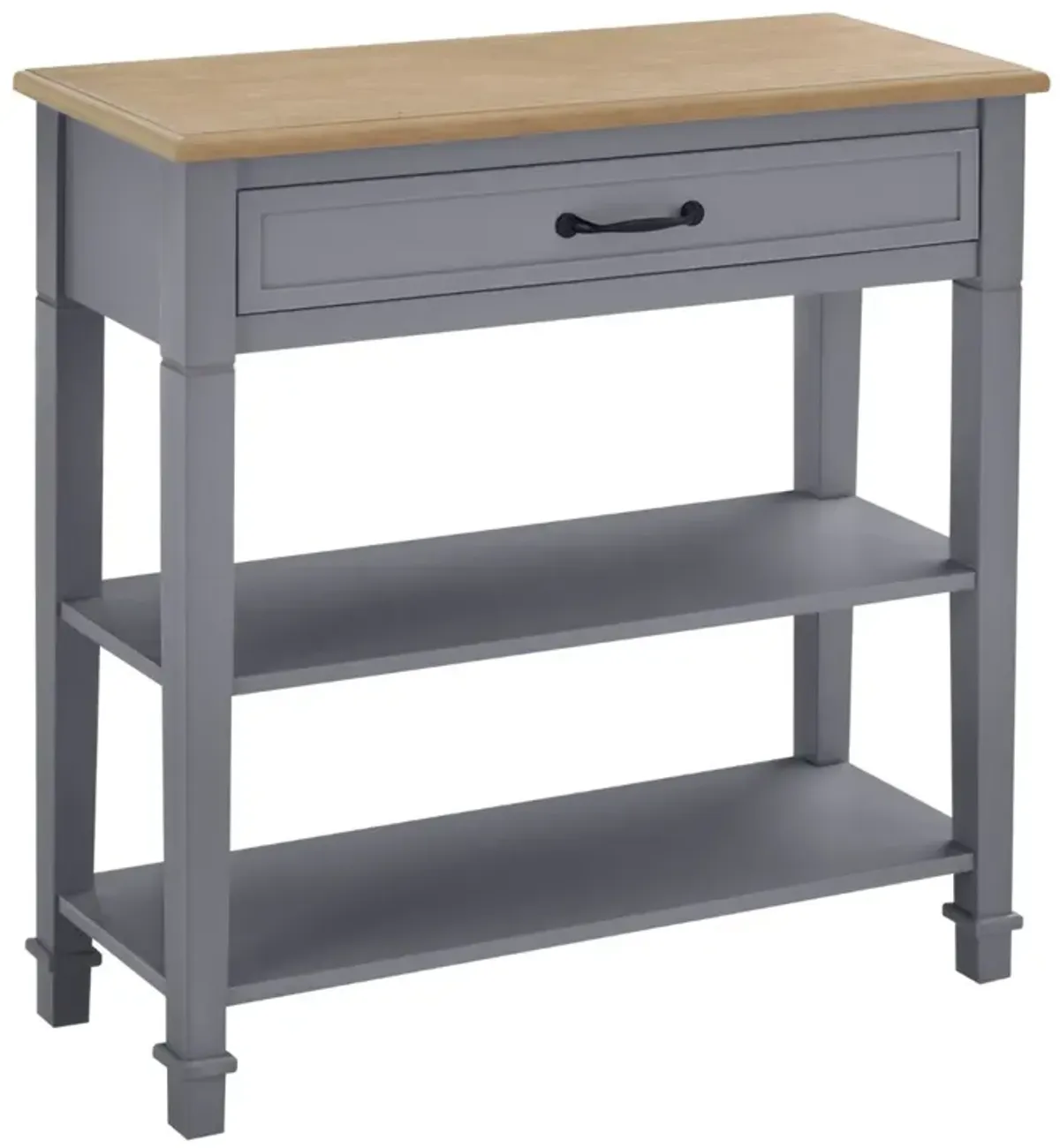 Grey Vintage Hallway: Retro-Styled Console Table with Large Storage