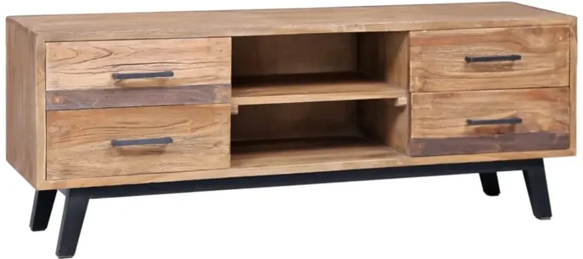 vidaXL TV Cabinet 47.2"x11.8"x17.7" Solid Teak